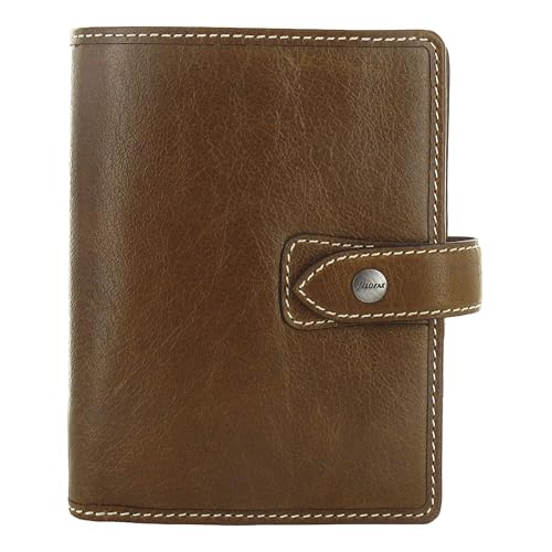 Filofax Malden Organizer, Pocket Size, Ochre - Tactile, Full-Grain Buffalo Leather, Six Rings, Cotton Cream Week-to-View Insert, Multilingual (C025842) by Filofax - Used condition - US$161.00