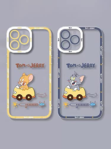 トムとジェリー iPhone16/15/14/13/12/11 用 ケース キャラクター透明 スリムでソフト スマホケース、トムとジェリー iPhone Promax/Pro/plus/mini 保護ケース 透明な殻 指紋に強い 衝撃吸収傷防止ファッション