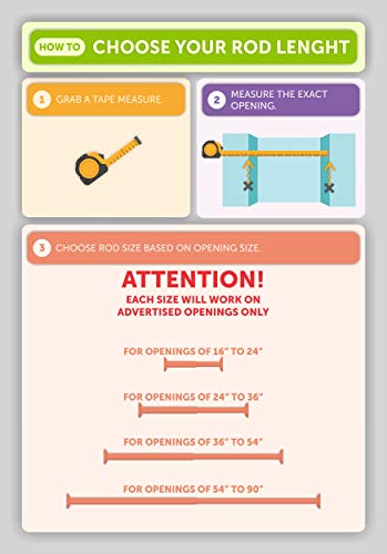 Ivilon Tension Curtain Rod - Spring Tension Rod For Windows Or Shower, 24 To 36 Inch. Brushed Nickel #TOP5