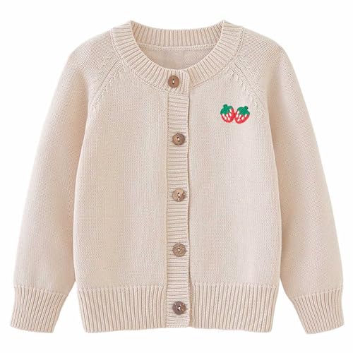 Kids Girls Knit Cardigan Button Down Long Sleeve Open Front Sweater Toddler Soft Plain Coats Clothes