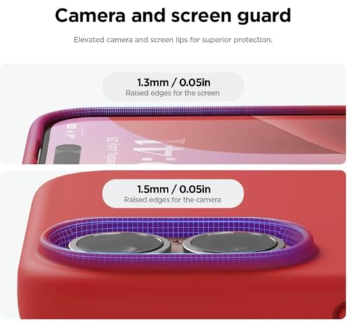 Image of Premium Liquid Silicone Case for iPhone 17 (6.1 Inch) - Slim Full Body Protective Back Cover with Soft Microfiber Lining, Anti-Slip Grip Scratch Resistant Phone Case(Red)