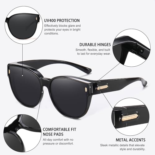 Image of HAOLOTA Fit Over Glasses Sunglasses for Women Polarized
