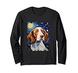 gallese springer spaniel cane notte stellata pittura cane mamma papà maglia a manica