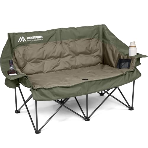 Image of Oversized Double Camping Chair Padded Camping Chairs for Adults,Green