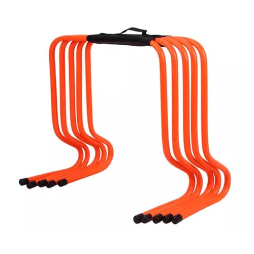 5 Pcs Soccer Training Hurdles Set 6in, 9in, 12in, 15.7in, 20in, Portable Speed Agility Hurdles for Athlete/Coach/Kid, Sports Trainer Bar Kit(Orange,50cm(20
