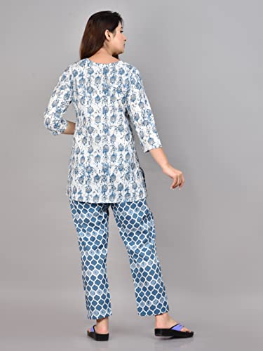 Image of Kuruti B Sheets Women's Printed Night Suit Set | Soft & Breathable Top and Pyjama Set for Women | Stylish Relaxed Fit Sleepwear for Everyday Comfort | Perfect Lounge Wear for Home & Travel