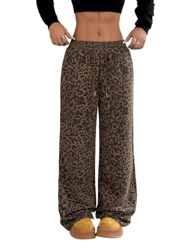 Pantalon de survêtement léopard ample idéal pour le cocooning à la maison