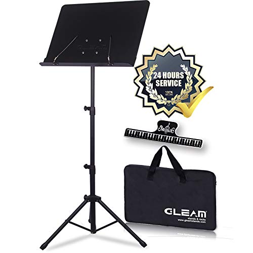 GLEAM Sheet Music Stand Metal with Carrying Bag