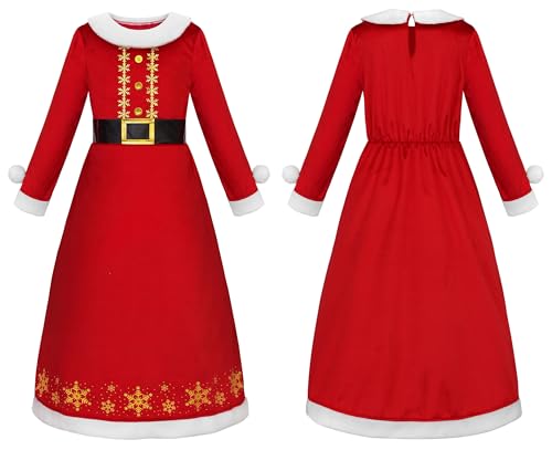 Disfraz Mrs Santa Claus para Niñas Talla 10-12 miniatura 2