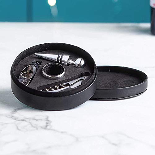 XLKJ Juego de Abridor de Vino, Sacacorchos de Botella, Abridor de la Botella del Vino para Boda, Fiesta, Set de Regalo con Estuche de Cuero Sintético - imagen 5