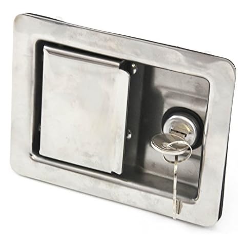 Red Hound Auto Stainless Door Lock Trailer Toolbox RV Handle Latch Large Weld Screw Paddle Key Cover