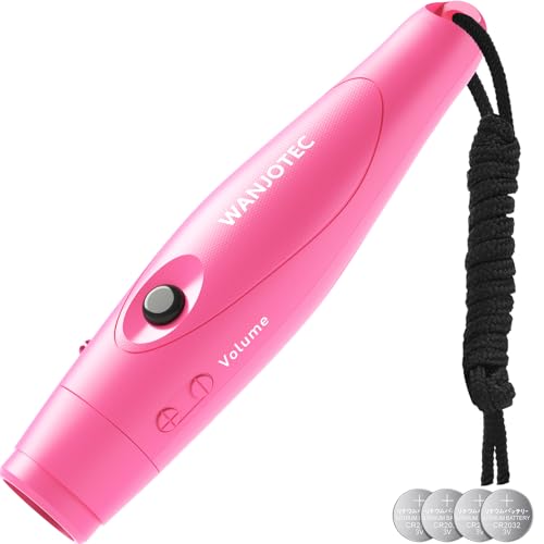 WANJOTEC Electronic Whistle for Teacher Coaches 3 Tones Adjustable 130db Loudest High Volume Handheld Emergency Electric Whistles for Referee P.E.Outdoor Sports Whistles with LanyardGift (Pink)