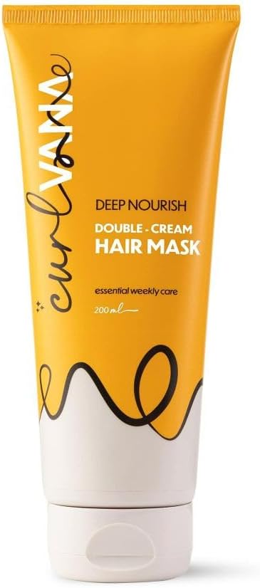 Curlvana Deep Nourish Double-Cream Hair Mask For Dry And Frizzy Hair For Unisex.Cg-Friendly.All-Weather,Glycerin-Free.Curly Hair Mask For Deep Conditioning,Moisturizing&Anti-Frizz Solution.200Ml.