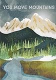 Lunch Money Beautiful Aesthetic Outdoors Nature Scape View Mountains and River Starry Night Sky Thankful Appreciation Thank You Greeting Card - You Move Mountains - Thank You