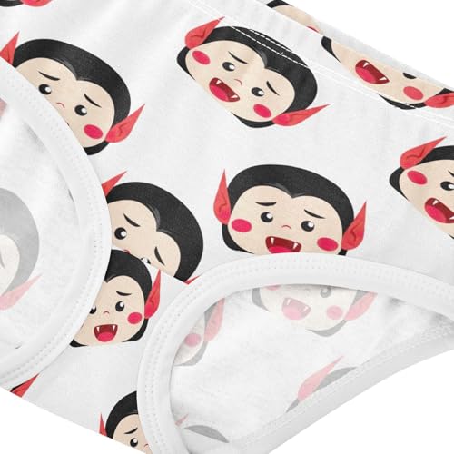Joisal Girls Underwear Toddler 2t Cotton Panties Little Girl Cartoon Underpants Briefs Cute Vampire Faces White4