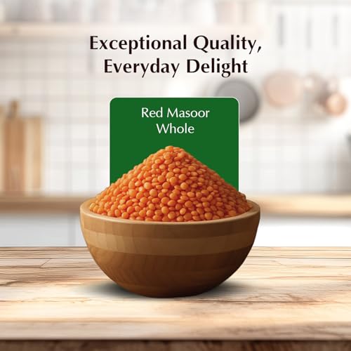 Image of Amazon Brand - Vedaka Unpolished Red Masoor Dal | Whole | 500 G | Premium Masoor Dal