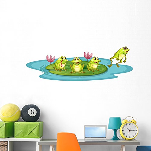 Best Cyber Monday 🔥 Wallmonkeys Frogs Pond Wall Decal Peel and Stick Graphic (60 in W x 21 in H) WM76416