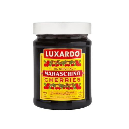 Luxardo The Original Maraschino Cherries | Gourmet Italian Maraschino Cherries | Ideal for Cocktails and Desserts, 400g Jar