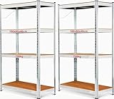 kellerregale hagebau Große Tragkraft pro Boden: Jeder der insgesamt vier Böden in beiden Regalen kann mit beeindruckenden 175 kg belastet werden. Die hohe Tragkraft pro Boden macht dieses Set ideal für die Lagerung schwerer Gegenstände wie Werkzeuge, Vorräte und mehr.