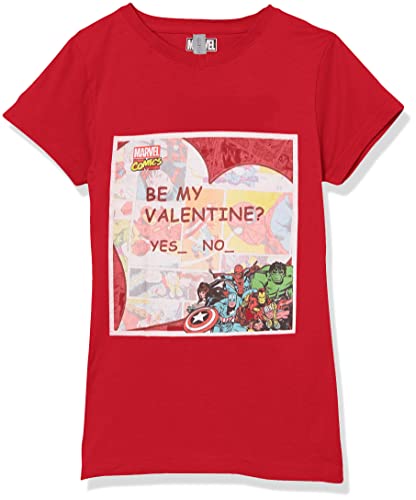 T-Shirt Marvel Fille pour la Saint-Valentin Rouge Taille M
