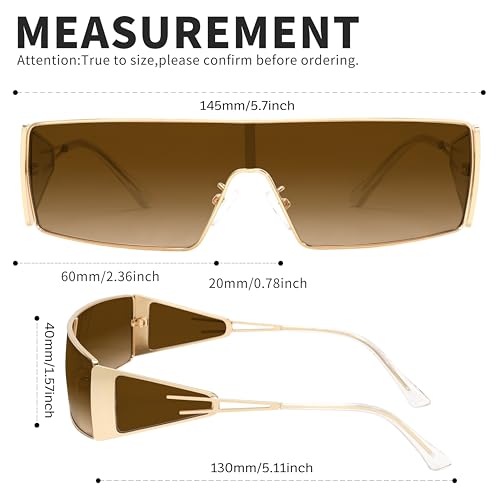 BOTEN Y2K Sunglasses for Women Men Retro Rectangular Wrap Around Glasses Trendy 2000s Small Square Shades4