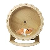 Hamiledyi Hamster Wheels Wooden Silent Running Wheel for Gerbil, Mice, Guinea Pigs Dwarf Syrian Hamster (9.05in)