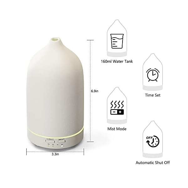 Dialan's Ceramic Essential Oil Diffuser Aromatherapy Aroma Mist Diffusers - Image 4
