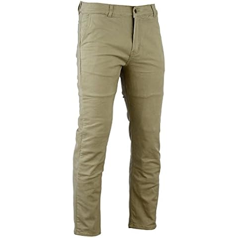 Bikers Gear Australia Unisex Kc0020-34r Kevlar Lined Modern Style Chino Motorcycle Jeans CE Protection, Tan Chino, 34 UK Cover