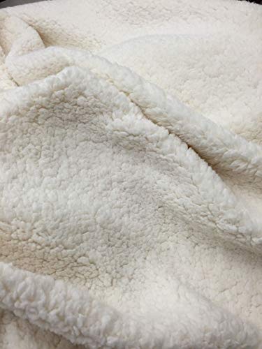 Ivory Cuddle Minky Sherpa Fleece,Lamb Wool Design Fabric.Sold by The Yard.