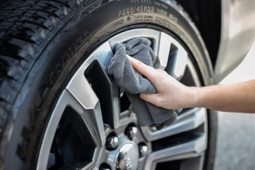 Image of Auto Hub Microfiber Car Cleaning Cloth and Wash Mitt Kit - Includes Ultra Soft 340 GSM Extra Large (40x40 CM) Microfiber Cloth for Car and Dual Sided Chenille Microfiber Wash Mitt 1700 GSM