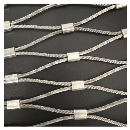 Flexible Stainless Steel Rope Mesh,304 Stainless Steel Wire Rope Netting,Zoo Cage Fence Balcony Stair Wire Rope Protection Net Safety Net Plant Climbing Net,Easy To Cut ( Size : L0.6xW1m/L1.96xW3.28ft