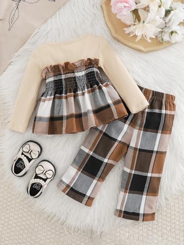 Baby Toddler Girl Clothes Long Sleeve Shirt Tops Wide Leg Pants Little Girl Kids Clothes 2 Piece Fall Outfits3