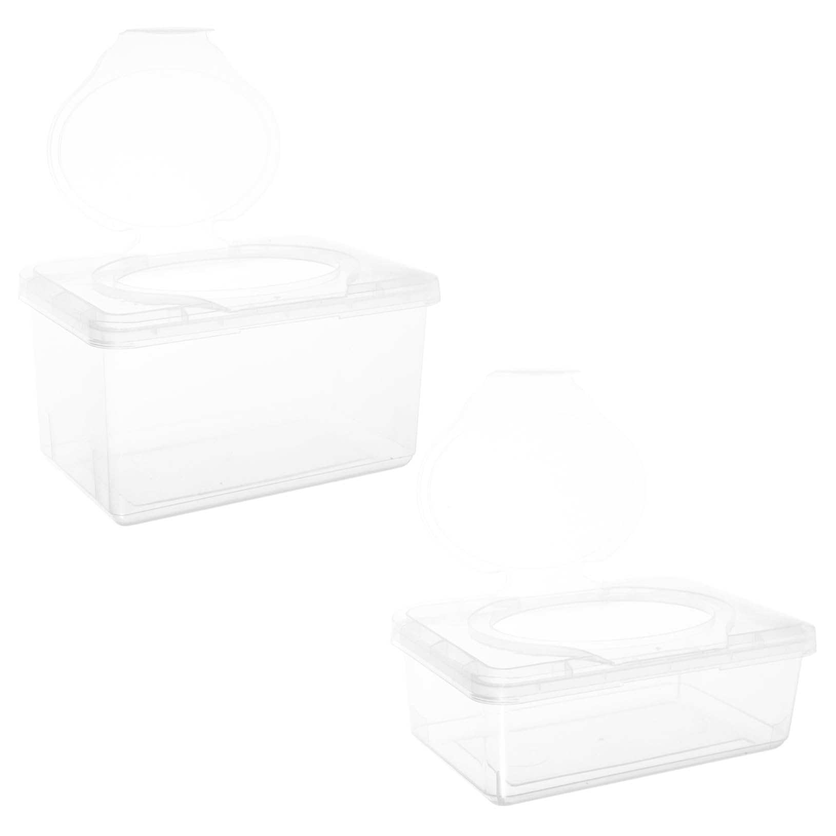 Cabilock 2pcs Box Storage Box Wet Tissue Dispenser Car Wipes Holder Tissues Cube Boxes Wipes Dispenser Wipe Container Wipes Travel Case Travel Wipes Case Transparent Pp