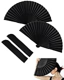 Photo Gallery jukota 2 pezzi ventagli pieghevoli portatili, nero mano pieghevole ventilatore, chinease ventilatore in stoffa orientale per ballo, festa, regali di nozze per decorazione Photo Gallery jukota 2 pezzi ventagli pieghevoli portatili, nero mano pieghevole ventilatore, chinease ventilatore in stoffa orientale per ballo, festa, regali di nozze per decorazione