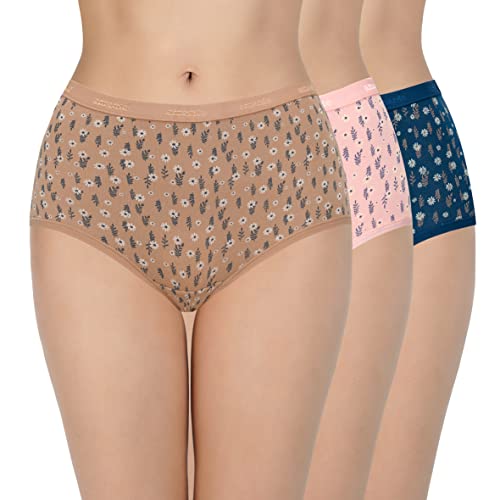 Image of Amante Printed Cotton Full Brief Panty Pack(Pack of 3)