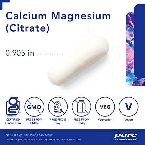 Pure Encapsulations Calcium Magnesium (Citrate) | Supplement For Bone Strength, Muscle Cramp And Tension Relief, Teeth, And Cardiovascular Health* | 90 Capsules #TOP3
