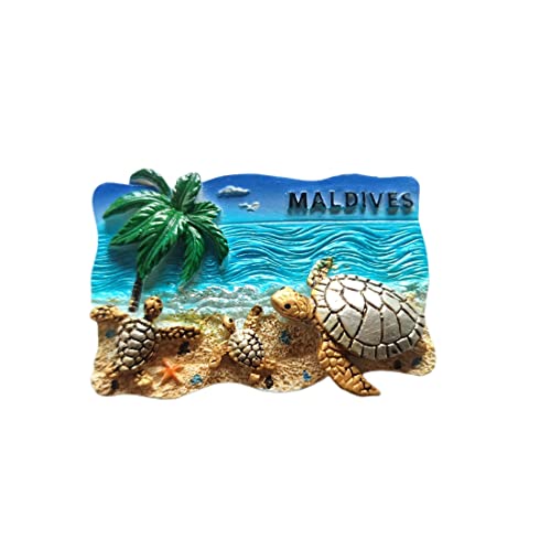 Imán de nevera 3D tortugas Maldivas resina artesanal miniatura 1