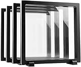 WISHDIAM 4 Pack 3D Coin Display Frame Set - 7x7x0.8' Floating Frame for AA Medallions, Jewelry, Fossil