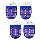 4 Pcs Bug Zapper Electric Fly Pests Trap Indoor, Mosquito LED Light for Patio, Bedroom, Kitchen, Office Electronic Insect Killer