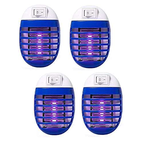 4 Pcs Bug Zapper Electric Fly Pests Trap Indoor, Mosquito LED Light for Patio, Bedroom, Kitchen, Office Electronic Insect Killer