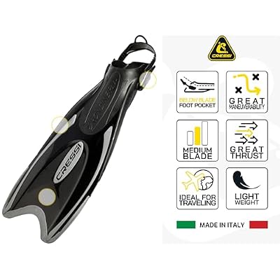 Cressi Snorkeling Adjustable Fins for All Family - Long Blade Versatile Open Heel Flippers - Palau: Made in Italy