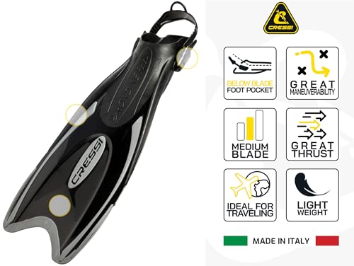Aletas de Snorkel Cressi Palau, Talón Abierto Ajustable, Para Adultos miniatura 3