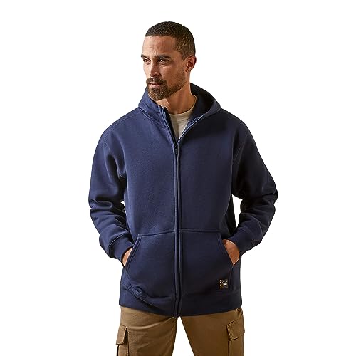 Ariat Men's Rebar Born For This Full Zip Hoodie - Navy, Large