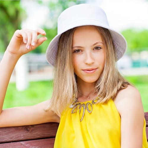 Image of 36 /24 /12 Pcs Bucket Hats for Men Women Bulk Cotton Fishing Cap UV Protection Beach Foldable Solid Color Sun Cap