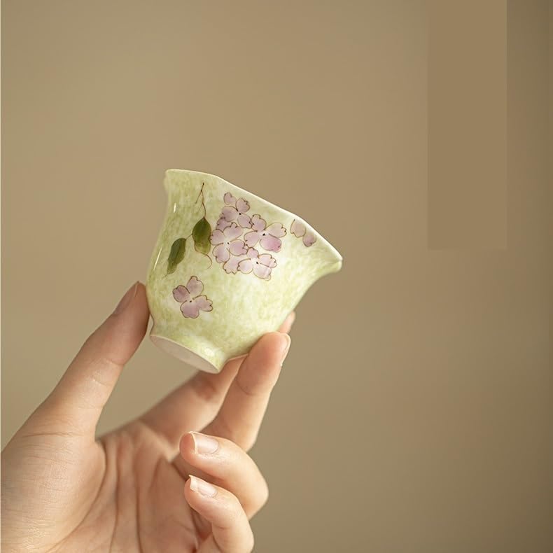 Tea Cup Underglaze Pure Hand-Painted Hydrangea Teacup Host Flower Mouth Ceramic Set Soaking Container