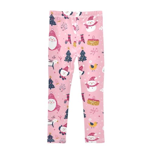 KLL Cute Cartoon Character and Christmas Elements Pink Toddler Girls' Legging Fashion High Waisted Sweatpants Gym2