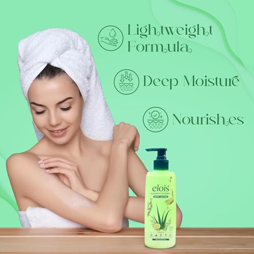 Image of Elois Moisturising Body Lotion Natural & Pure Hydrating & Refreshing Body Moisturizer Cream Lotion - Intensive Care Moisturiser For Oily & Dry Skin - 300ml (300ml, Aloe Vera)