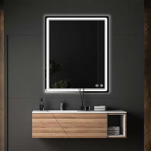 FORTENY LED Bathroom Mirror with Lights, Anti-Fog, Dimmable, Lighted Bathroom Vanity Mirror for...