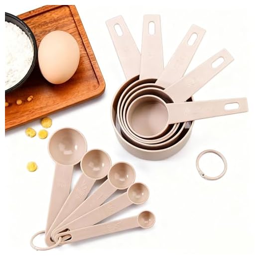 10 pcs Cream Wheat Straw Measuring Cups Spoons Set Cooking Baking Tools