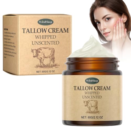 Crema de sebo de res, Crema hidratante de sebo de res, Crema de sebo de loción natural, Bálsamo de sebo de res para alimentos con pasto, para el cuidado de la piel facial y corporal, para pieles sensi